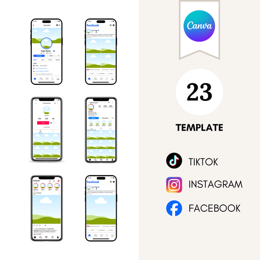 Ultimate Social Mockup Kit — 23 Template per Instagram, TikTok e Facebook