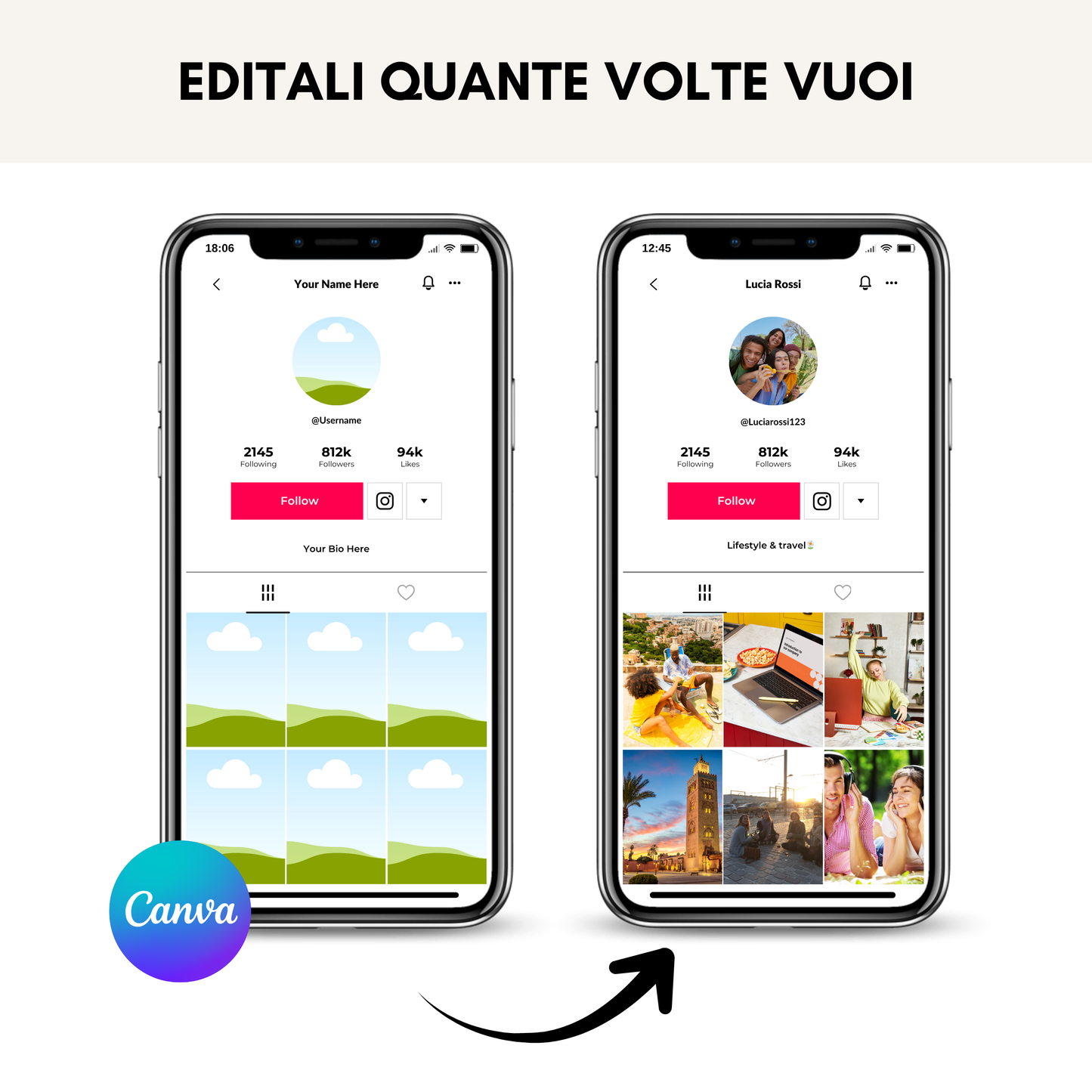 Ultimate Social Mockup Kit — 23 Template per Instagram, TikTok e Facebook